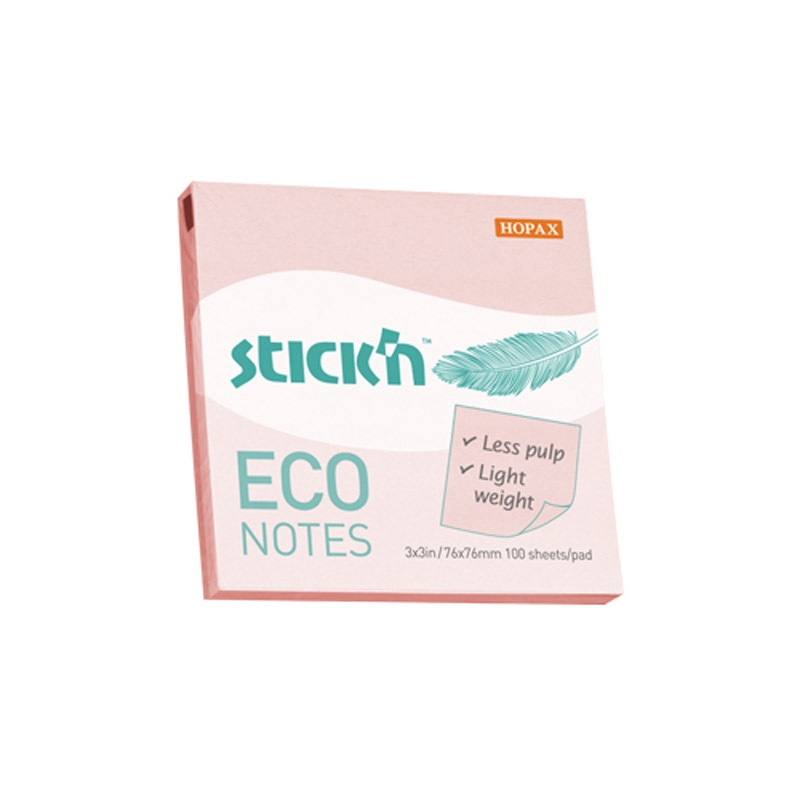 Notisblock ECO 100b 76x76 Rosa