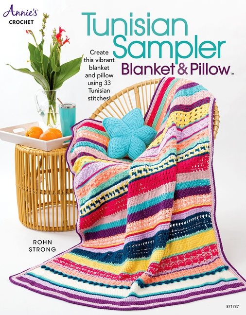 Tunisian Sampler Blanket  Pillow