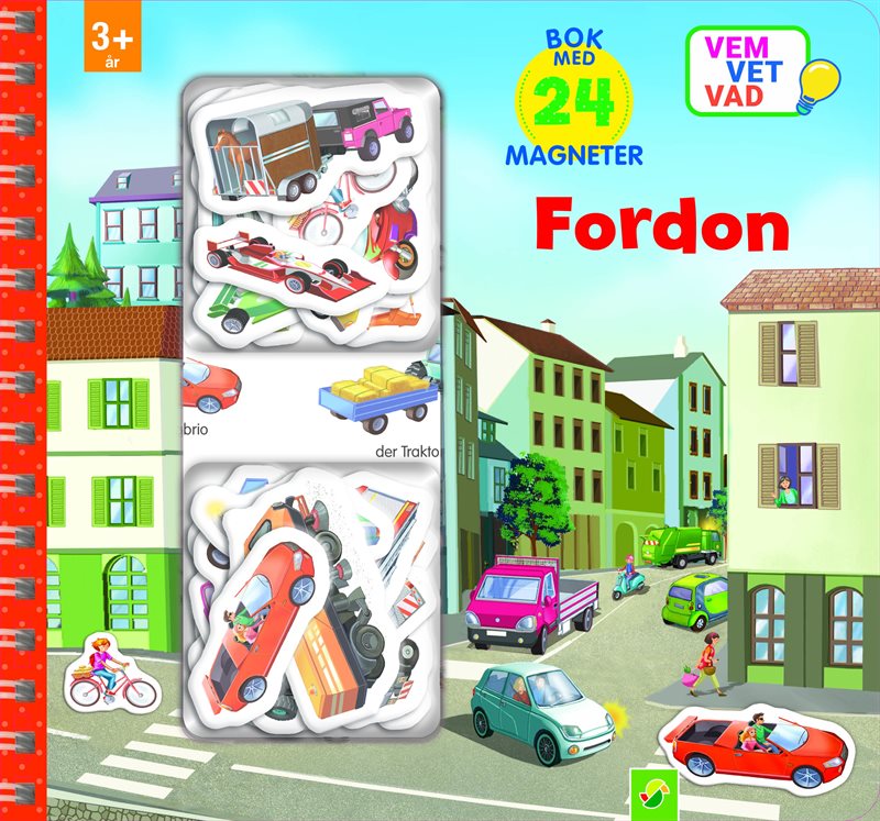 Fordon : bok med 24 magneter
