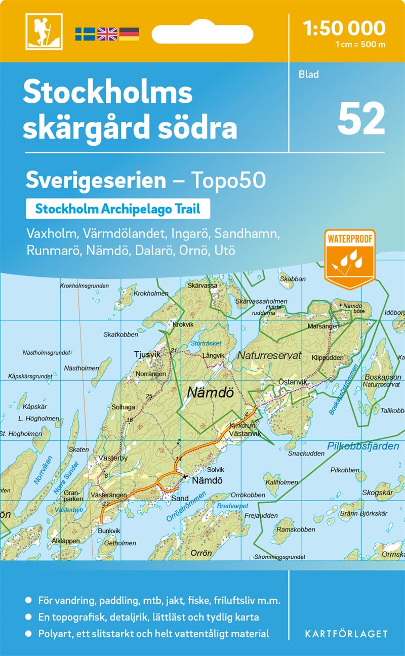 52 Stockholms skärgård södra Sverigeserien Topo50