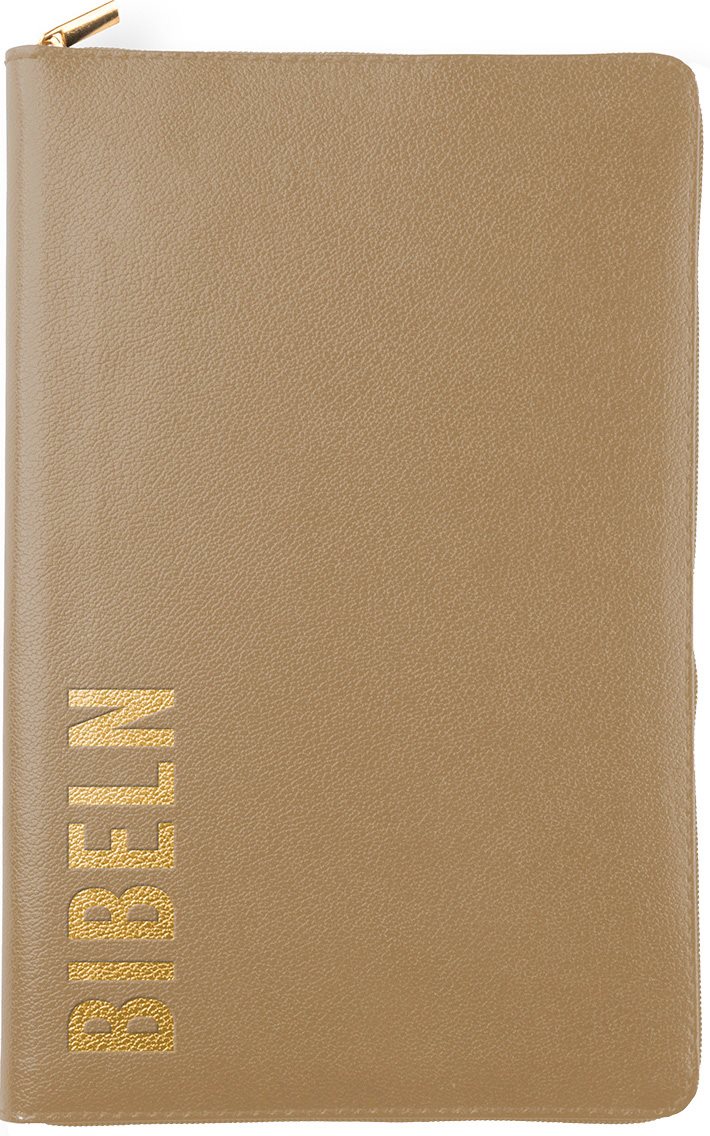 Bibel 2026 Slimline - Bonded leather Brun med dragkedja