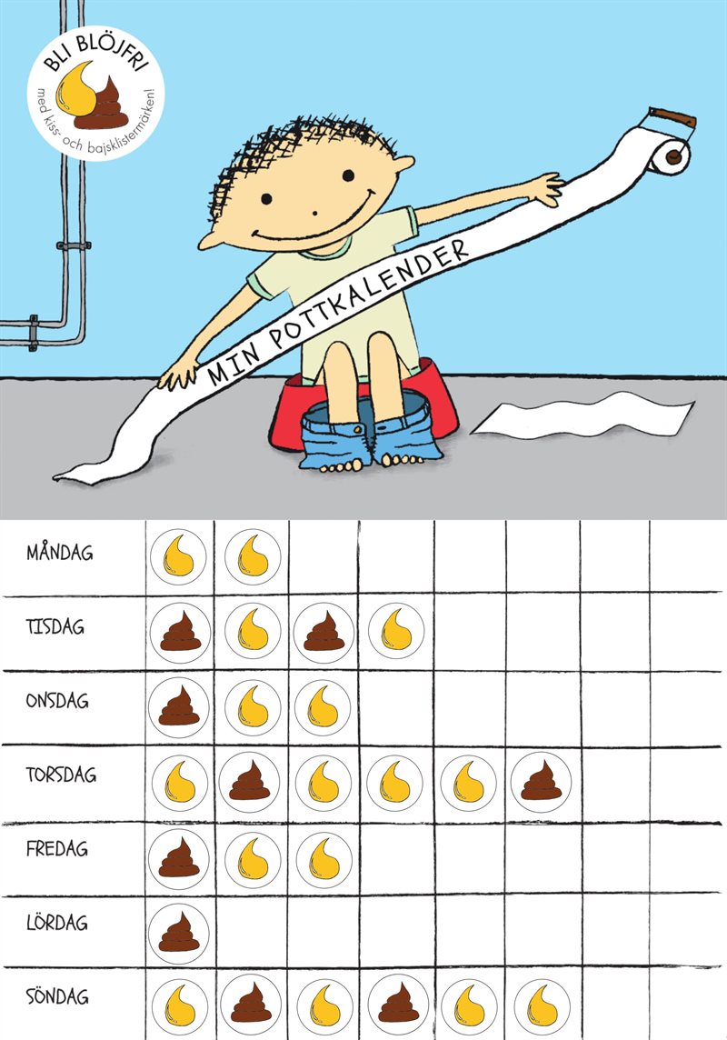 Min Pottkalender: Bli blöjfri - rolig potträning med kiss- och bajsklistermärken