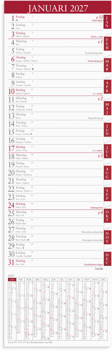 Stor Bordskalender 2027 flik