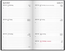 Kalender 2027 Leader svart konstläder inb